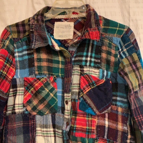 Free people patchwork flannel Small EUC - Picture 2 of 6